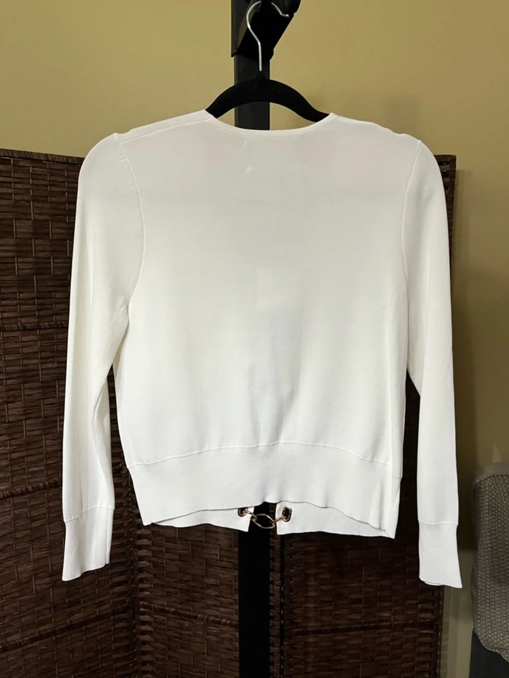 Aleeza Paris Grace Chain Cardigan & Pleated Wonder Skirt Set Ivory – Size Small - Picture 4 of 8